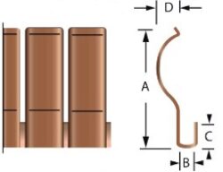 Patron EMC Clip-on 2103-02 - Patron EMC Clip-on 2103-02 A=27,7; B=3,2; C=6,6 1st = 457mm, Materialstrke 0,13 mm